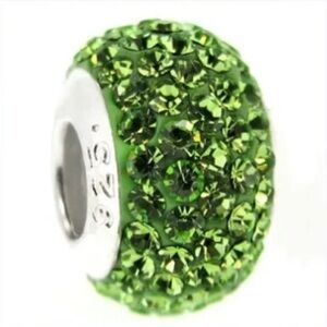 Spacer Charm for Pandora Bracelet - Peridot Green (August)
